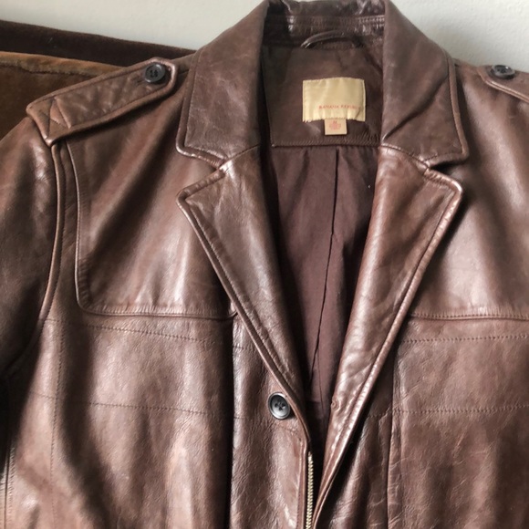 Banana Republic men’s brown leather jacket - Picture 5 of 5